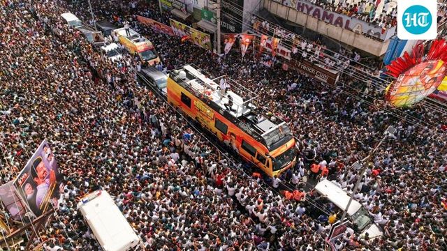 Stampede-like situation during Vijay’s rally in Tamil Nadu; several faint