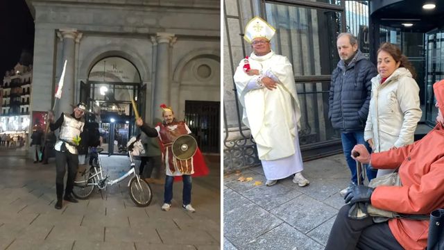 El Papa de la Lotería, el primero en entrar al Teatro Real