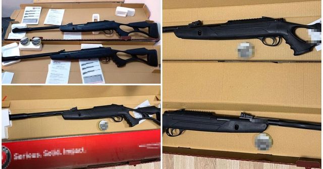 Arme cu aer comprimat și 400 de proiectile, descoperite într-un colet pe Aeroportul Cluj-Napoca