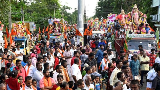 Vinayaka idols immersed in Cauvery River in Erode