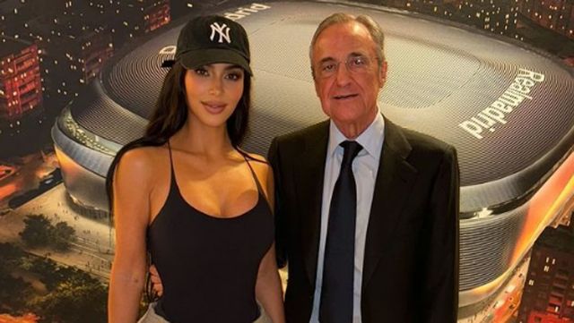 Kim Kardashian, una aficionada más en el Bernabéu