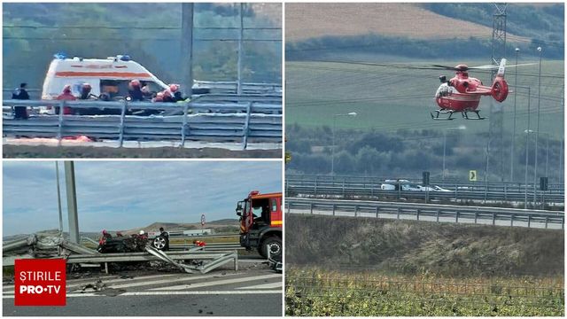 Accident grav pe autostrada A3, în Mureș. Bărbat mort după ce mașina lui s-a izbit de un parapet