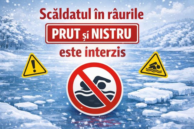 Scăldatul în râurile Prut și Nistru este interzis, amintește Poliția de Frontieră, în contextul Bobotezei