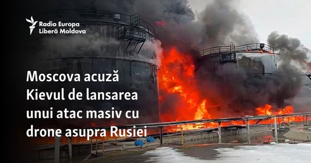 Moscova acuză Kievul de lansarea unui atac masiv cu drone asupra Rusiei