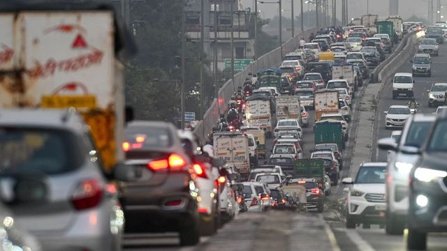 Delhi roads see huge traffic jams, commuters stuck at state borders amid Diwali rush | In pics