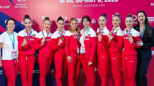 Ансамбълът на България защити титлата си на Европейската купа по художествена гимнастика в Баку