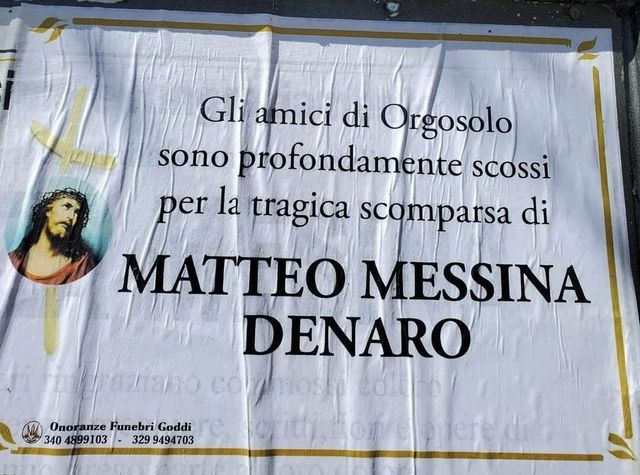 Matteo Messina Denaro, manifesti funebri choc a Orgosolo