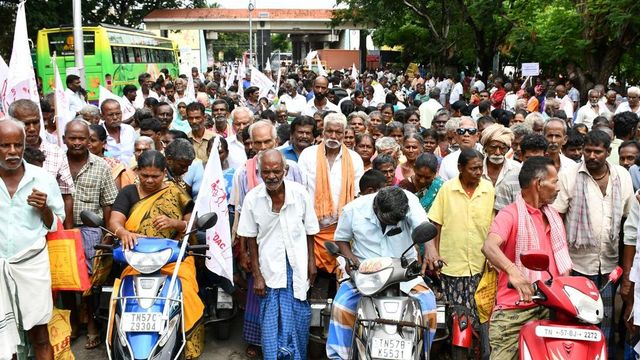 Differently abled people protest demanding disbursal of monthly assistance to eligible beneficiaries