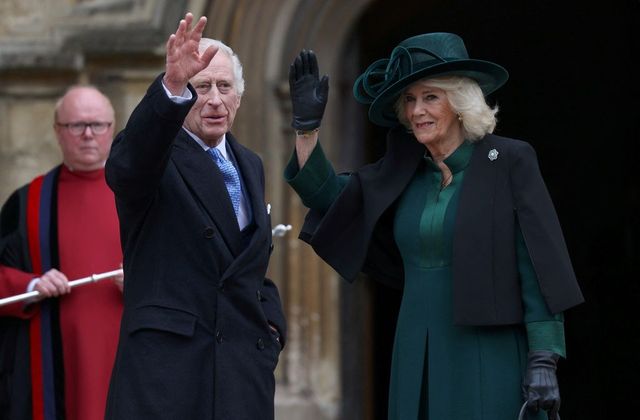 Gb, Re Carlo e la Regina Camilla alla messa di Pasqua a Windsor