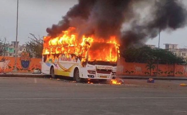 Maha Kumbh Pilgrim Burnt To Death As Bus Goes Up In Flames In Vrindavan