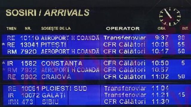 Întârzieri de 90 de minute la trenurile pe relația București Nord – Aeroport Henri Coandă