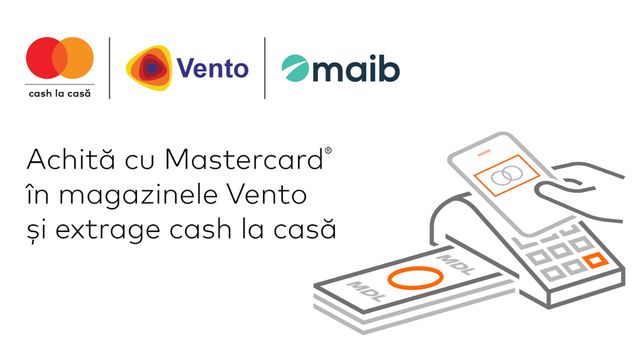 Mastercard lansează serviciul de retragere a numerarului la plata cu cardul, disponibil la stațiile de alimentare Vento în Moldova