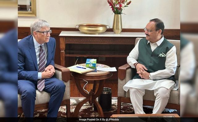 Bill Gates Discusses Healthcare With Union Health Minister JP Nadda