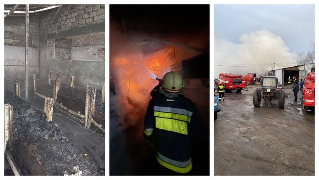 Incendiu masiv la două depozite de brichete; Au intervenit șapte echipaje de pompieri