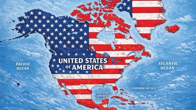 Trump publica un mapa en el que la bandera estadounidense cubre México, el Caribe, Canadá, Groenlandia e Islandia