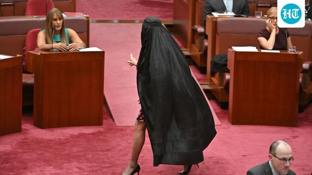 Australian Senator Pauline Hanson wears burqa to Parliament, sparking outrage