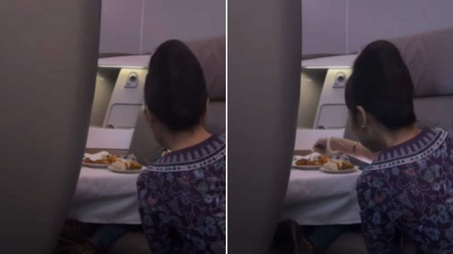 Viral video of flight attendant spoon-feeding 5-year-old passenger divides internet, watch
