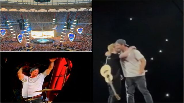 Apariție surpriză pe Arena Națională. Actorul Chris Hemsworth a fost bateristul lui Ed Sheeran, la concertul din București