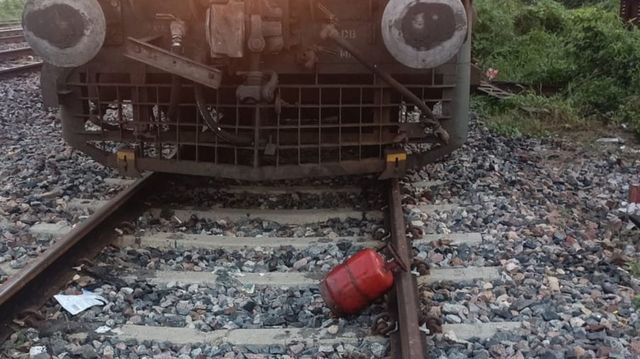 Goods Train Driver Applies Emergency Brake As Gas Cylinder Found On Track