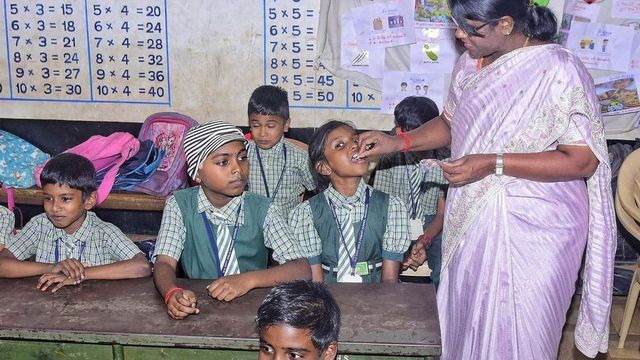 Kanniyakumari Collector distributes deworming tablets to students