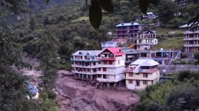 Footbridge washed away in flash flood triggered by cloudburst in Kullu