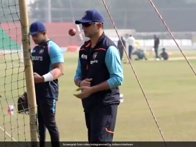 Watch: Rahul Dravid Turns Spinner In Team India Nets Ahead Of Kanpur Test