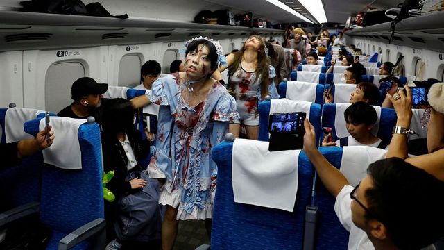 In Pics: 'Zombies' Swarm Japanese Train In 'Train To Busan' Tribute