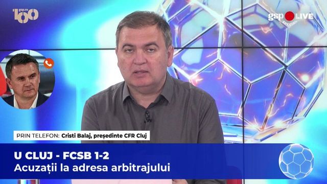 Cristi Balaj a intrat la GSP Live, cu 3 ore înainte de Oțelul - CFR Cluj