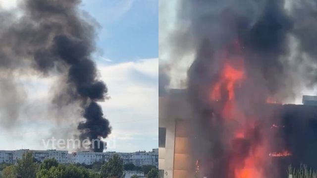 VIDEO Incendiu la subsolul unui magazin din Capitală