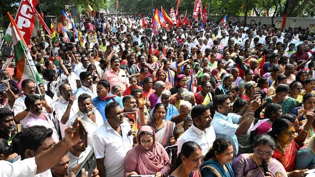 DMK, allies hold demonstrations in central region against Special Intensive Revision of electoral rolls