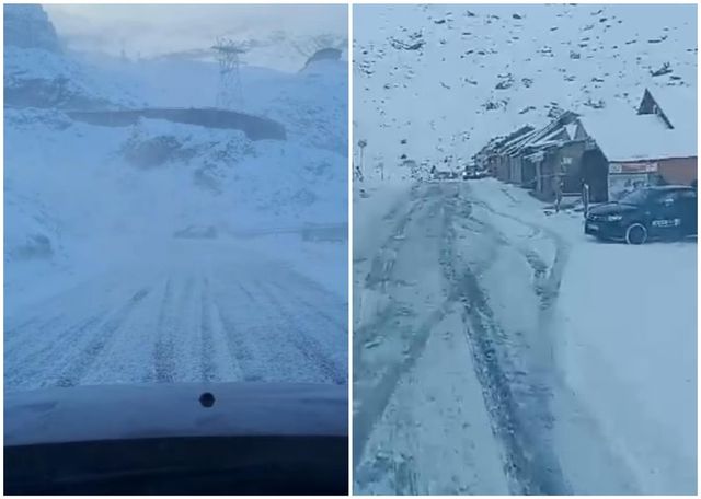 Viscol și zăpadă la munte! Se circulă în condiții de iarnă pe Transfăgărășan și Transalpina