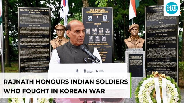 Rajnath opens Indian war memorial in Korea
