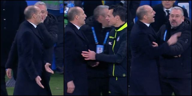 Napoli, duro comunicato del club: «Aggressione fuori controlli di Allegri contro Oriali»