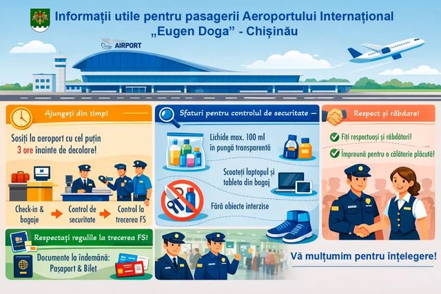 Aeroportul Internațional din Chișinău anunță reguli speciale pentru pasageri în perioada Sărbătorilor Pascale