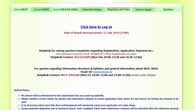 NEST 2024 result today at nestexam.in, know how to check scorecard online