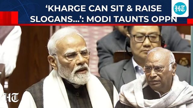 'Kharge can sit and shout slogans': PM Modi's dig at opposition leaders protesting in Rajya Sabha