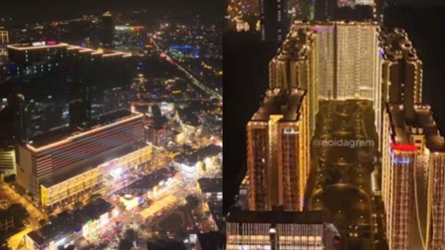 Noida: Stunning drone footage captures Diwali celebrations, watch viral video