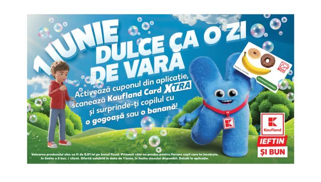 Kaufland celebrează Ziua Copilului cu surprize dulci la doar 1 ban prin Kaufland Card XTRA și reduceri de până la 50% la jucării