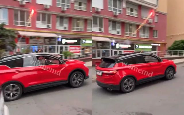Șoferul care a lansat artificii dintr-o mașină aflată în mers, în curtea unui bloc din Chișinău, identificat de polițiști