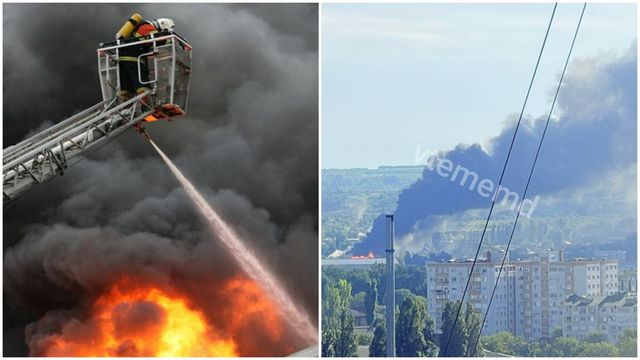 Incendiu la un depozit din Chișinău. Pompierii intervin cu forțe sporite