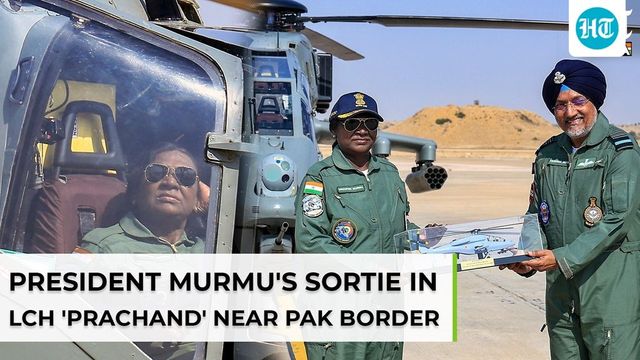 Watch: President Murmu take sortie in indigenous light combat helicopter 'Prachand'