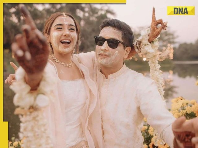 Prajakta Koli, Vrishank Khanal share adorable photos from their white-themed haldi ceremony