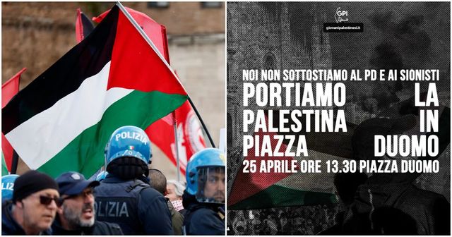 Giovani palestinesi, 'ci prendiamo piazza Duomo'