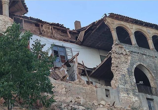 Se desploma la parte trasera del Palacio de los Hurtado de Mendoza, en Soria, declarado Bien de Interés Cultural