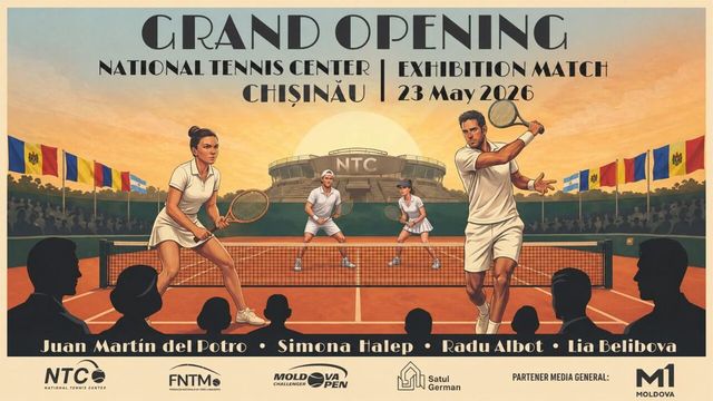 La Chișinău se deschide Centrul Național de Tenis și vine Simona Halep și Juan Martin del Potro la eveniment