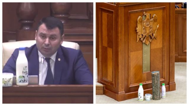 Cu lapte și brânză în Parlament. Gest de protest din partea lui…