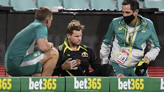 Watch: Australia’s Steve Smith tries to stop a six, suffers concussion after fall