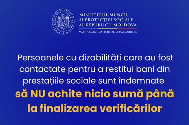 Autoritățile suspendă restituirea prestațiilor sociale până la clarificarea situației