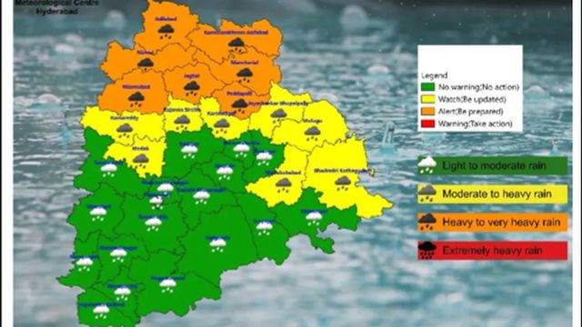 Heavy to very heavy rain alert in seven districts on July 4
