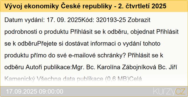 Vnější ekonomické vztahy - Vývoj ekonomiky České republiky 2. čtvrtletí 2025